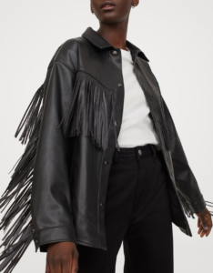 Faux Leather Shacket with fringe detail a fall trend for 2020
