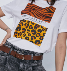 white animal print t-shirt fall trend for 2020