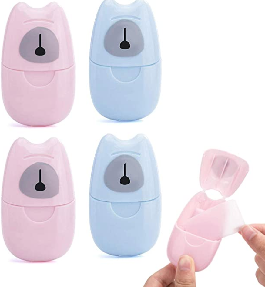 KISEER 4 Boxs Mini Portable Travel Soap Paper Sheets travel essential