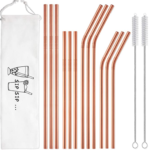 rose gold reusable straws