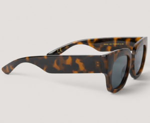 Brown sunglasses with a wide frame