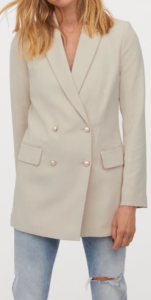 a light beige Double-breasted Jacket