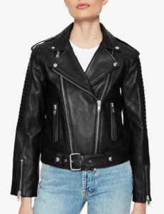 black leather jacket