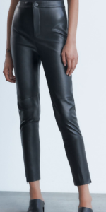 faux black leather pants