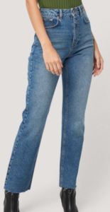 high wasted light wash denim jeans