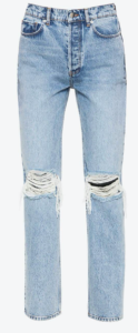 light blue jeans with a vintage inspired look