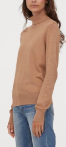 turtleneck in beige brown with long sleeves