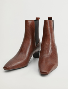 brown leather bootie