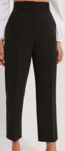 black high rise cropped trouser pants