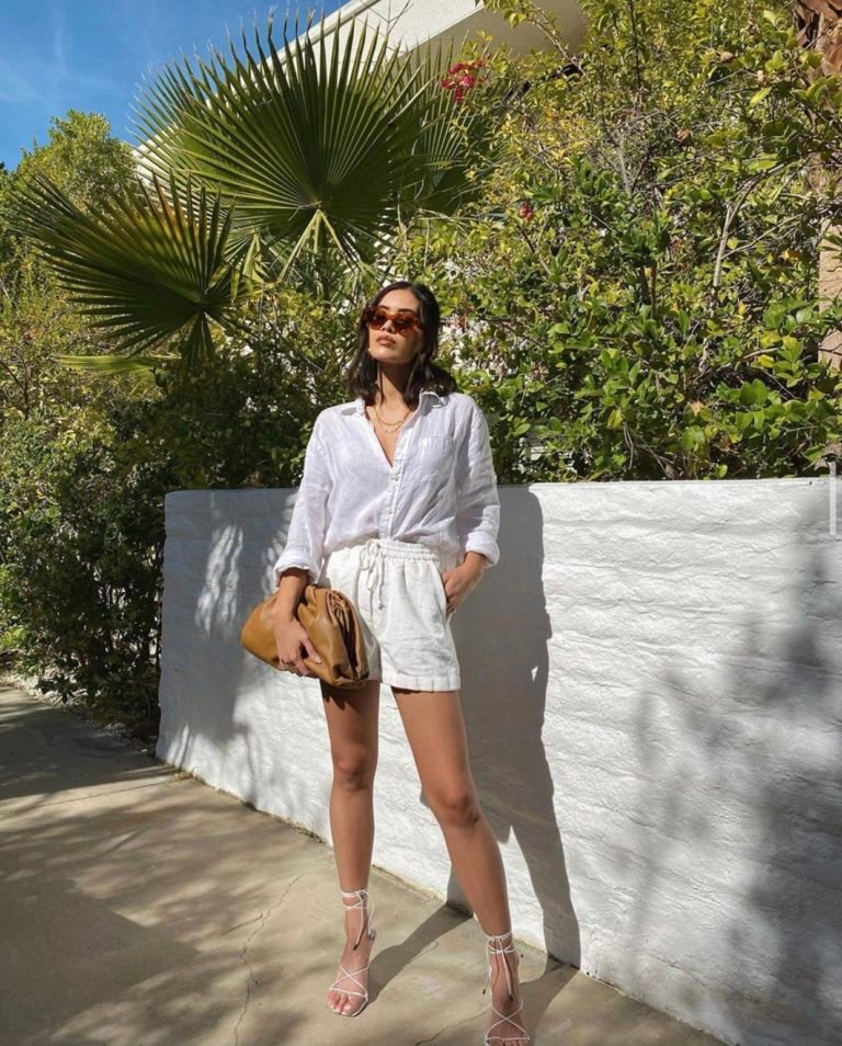 all white blouse outfit